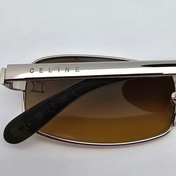 Celine SC1019 Col. 579 Silver Frame Yellow Flash Gold Gradient Lens Sunglasses - Picture 9 of 16